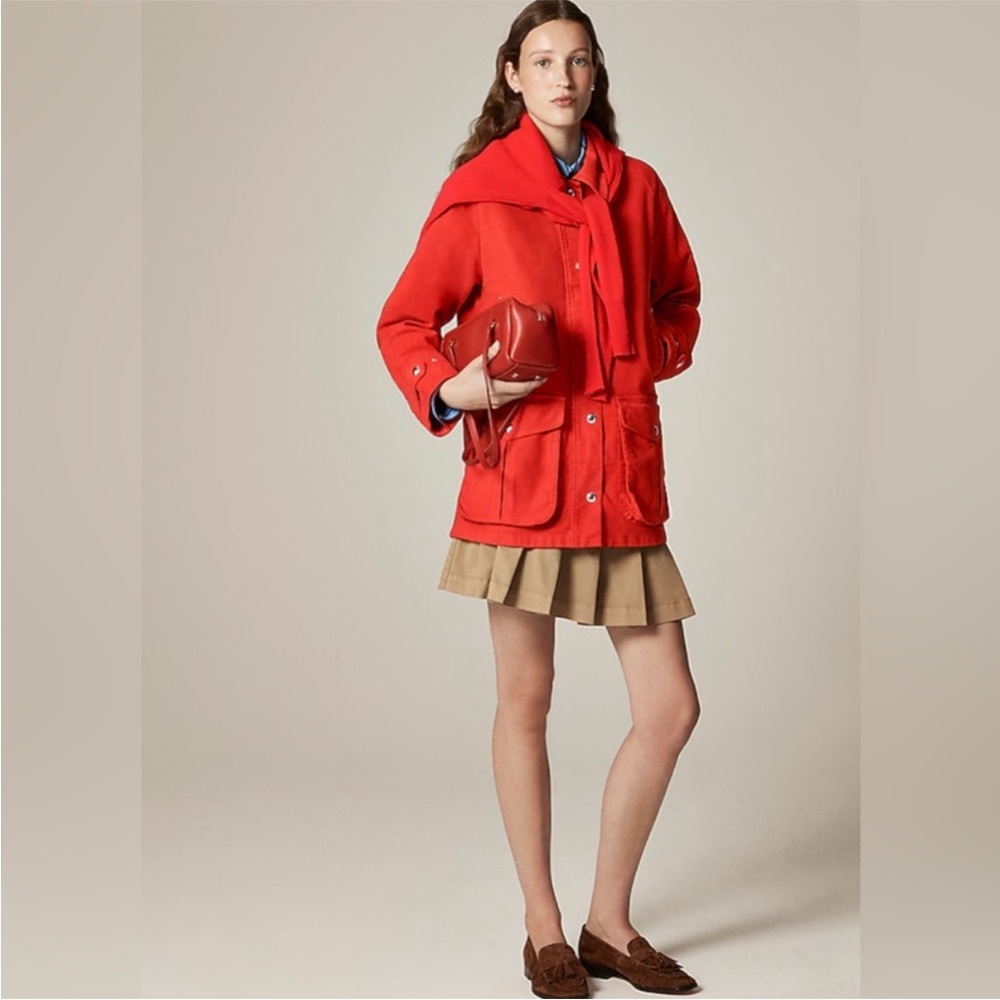 NEW J. Crew Broken-in Barn Jacket™ in brushed chino Crisp Scarlett CN057 $228 S